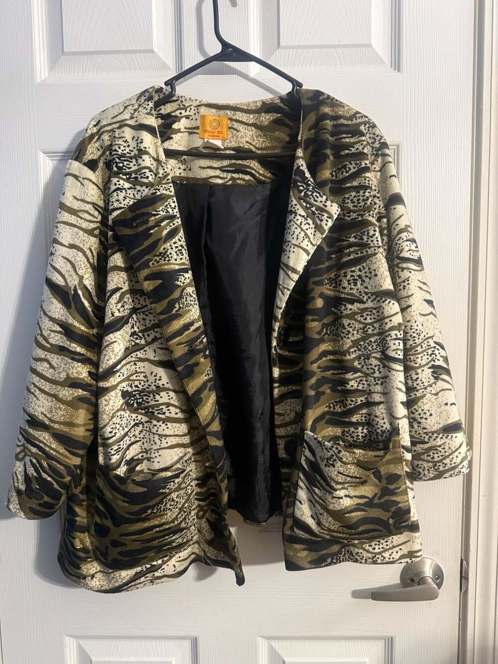 Ruby Rd. Woman Animal Print Button Front Jacket Size 22W